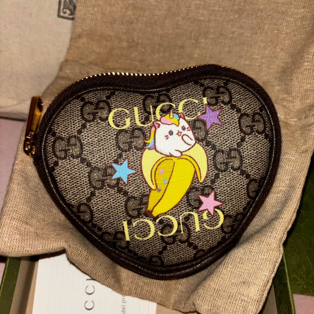 Gucci Bananya Heart Shape Coin Holder